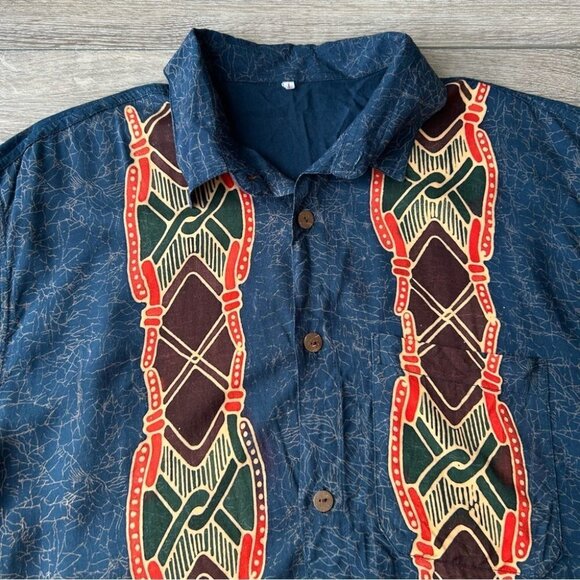 Vintage Novelty Pattern Short Sleeve  Button Down Shirt - Picture 5 of 12